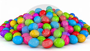 Pile of colorful Easter eggs isolated on white - 3d render