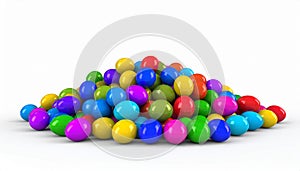Pile of colorful Easter eggs isolated on white - 3d render