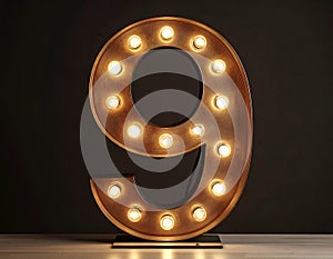 Lights in the shape of numbers. Lights in the shape of the number 9