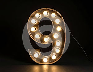 Lights in the shape of numbers. Lights in the shape of the number 9