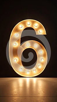 Lights in the shape of numbers. Lights in the shape of the number 6