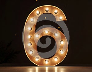 Lights in the shape of numbers. Lights in the shape of the number 6