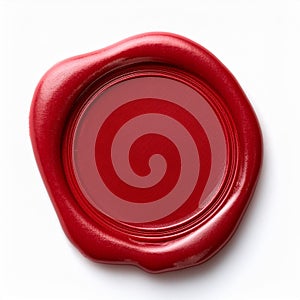 Timbro in ceralacca rossa su sfondo bianco