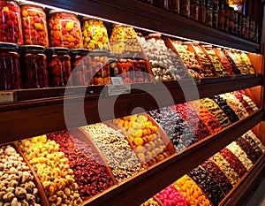 Traditional Turkish pickles of various fruits and vegetables.