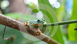 Tree Frog, Java Tree Frog, Flying Frog on a Branch
