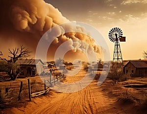 Dust bowl in the state of Oklahoma.