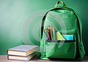 Generated image of a green backpack