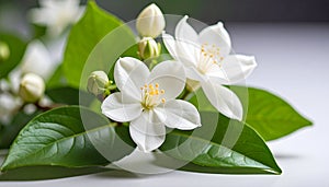 Generated image.White jasmine flowers.