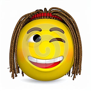 Emoticon rastafari cartoon