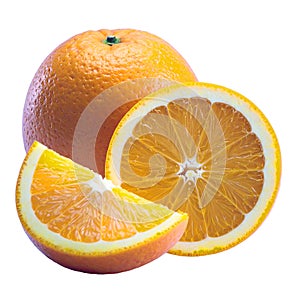 Generated image. Two oranges. Image without background.
