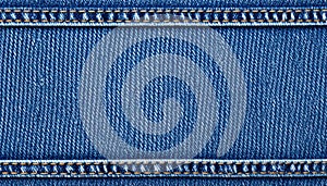 Close-up of Denim Fabric with Stitching