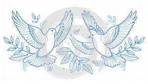 Generated image.Two doves representing a sense of piece and tranquitity.