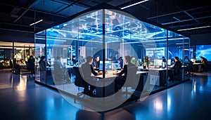 Cybersecurity Operations Center at Night