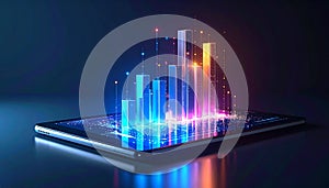 Digital Bar Graph on Tablet Screen