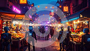 Robots at a Night Market