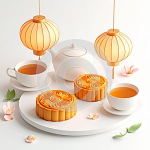 Mid-Autumn Festival Feast: Mooncakes, Tea, and Lanterns