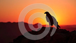 Eagle Silhouette at Sunset