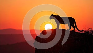 Leopard Silhouette at Sunset