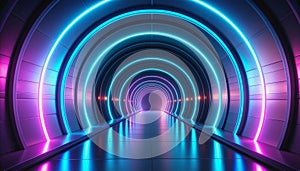 Futuristic Sci-Fi Neon Tunnel