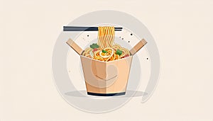 Takeout Noodles with Chopsticks