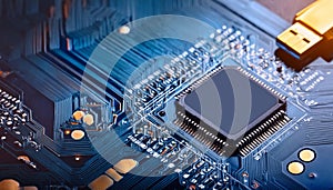 Close-up of a computer motherboard