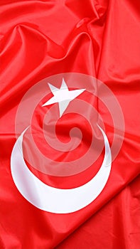 Flag of Turkey as background, top view