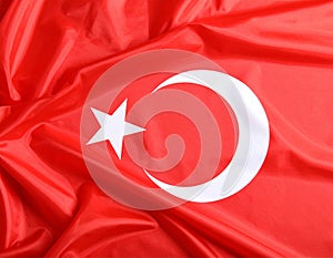 Flag of Turkey as background, top view