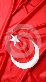 Flag of Turkey as background, top view
