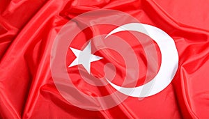 Flag of Turkey as background, top view