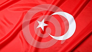 Flag of Turkey as background, top view