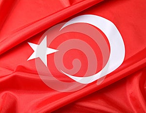 Flag of Turkey as background, top view