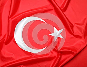 Flag of Turkey as background, top view