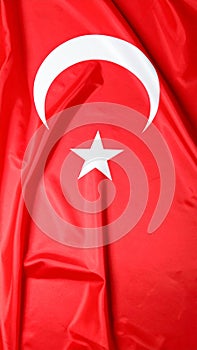 Flag of Turkey as background, top view