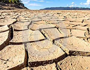 View of cracked ground surface on sunny day