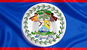 Flag of Belize as background, top view