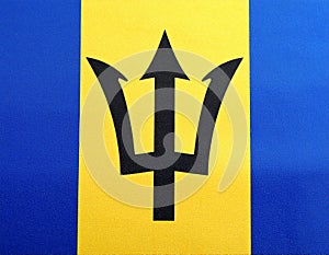 Flag of Barbados as background, top view