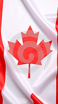 Flag of Canada as background, top view