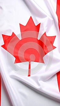 Flag of Canada as background, top view