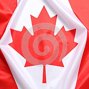 Flag of Canada as background, top view