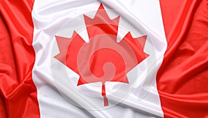 Flag of Canada as background, top view