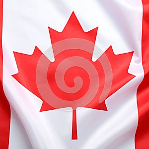 Flag of Canada as background, top view