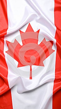 Flag of Canada as background, top view