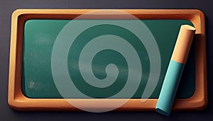 A rectangular green chalkboard