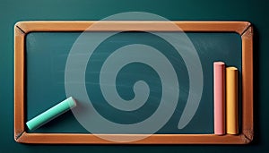 A rectangular green chalkboard