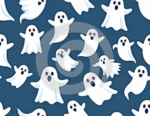 Cartoon-style pattern of ghosts