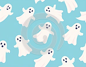 Cartoon-style pattern of ghosts