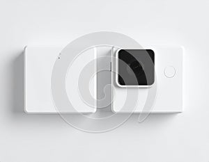 Modern White Smart Home Devices: Camera and Sensor