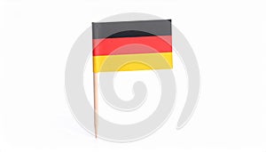 Small paper flag of Germany isolated on white