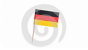 Small paper flag of Germany isolated on white