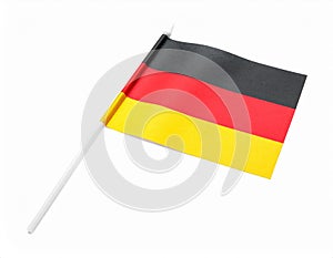 Small paper flag of Germany isolated on white